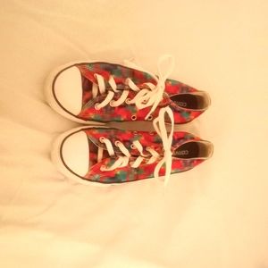 Converse All-Star kids rainbow plaid low top sneakers size 3